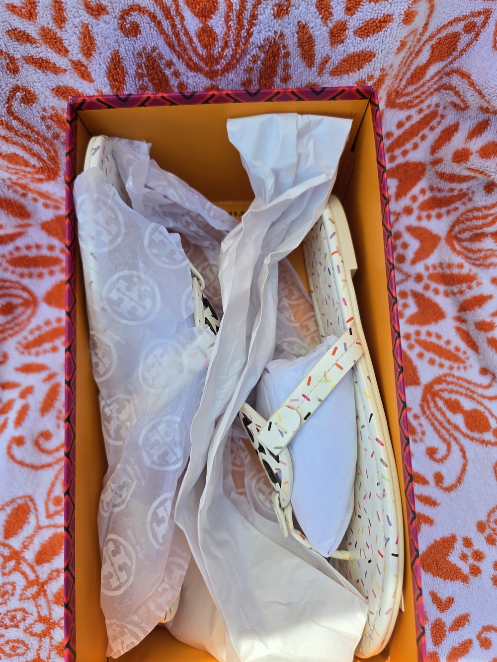 Tory Burch Miller Rainbow Sprinkles Patent Leather Sandals Sz 11M - Picture 6 of 7